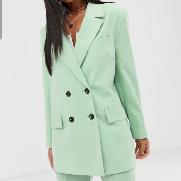 ASOS Jackets & Blazers - Apple Mint Green oversized boyfriend blazer